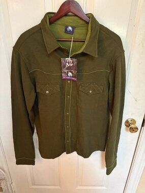 The Fairies Pyjamas Olive Green Western Snap Shirt NWT - XL$45